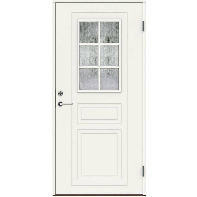 Ytterdörr Swedoor P-710 Cotswoldglas Vit NCS-S 0502-Y (standard) (9 x 21, Högerhängd)