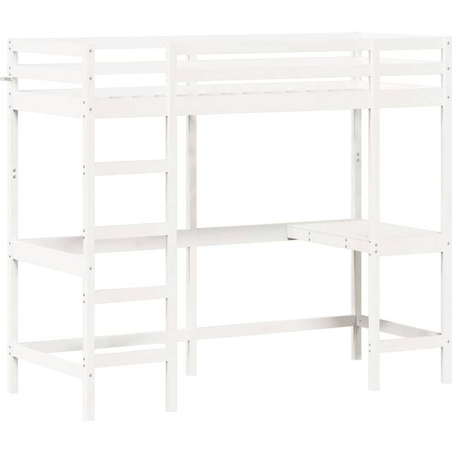 vidaXL Loft Bed without Mattress White 80x200 cm Solid Wood Pine