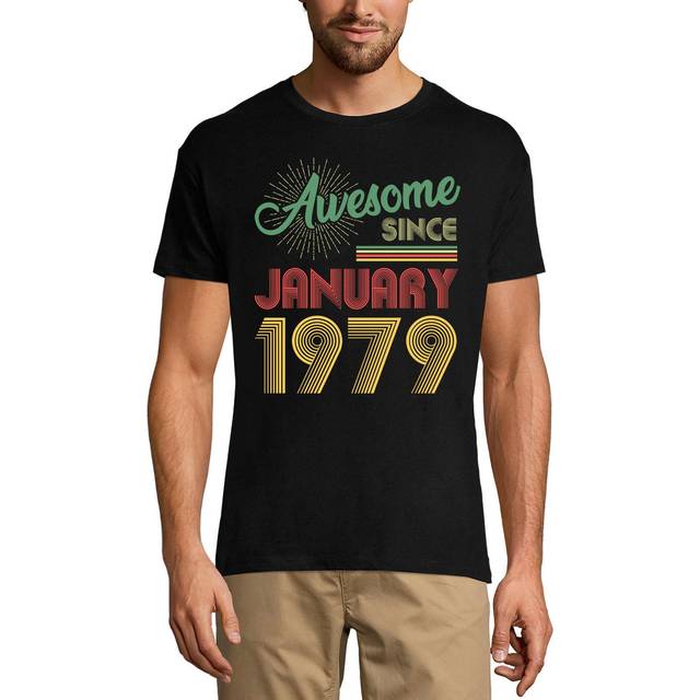 ULTRABASISK T-shirt för män Fantastiskt sedan januari 1979 - Present till 42:e födelsedag T-shirt XS svart