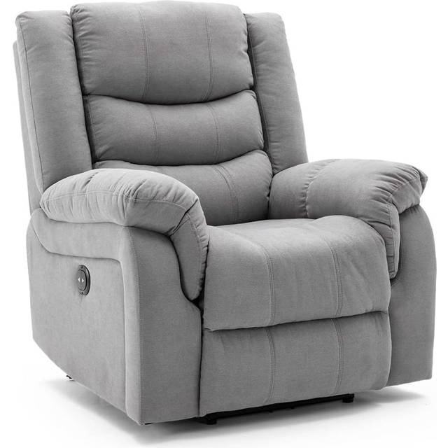 More4homes - seattle electric fabric recliner sofa 3+2+1 suite sofa armchair set grey 1 seater