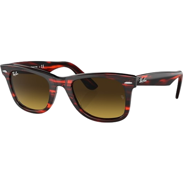 Ray Ban Original Wayfarer Bio Acetate Brown Gradient Square Unisex Sunglasses RB2140 136285 50 - Red (OS)