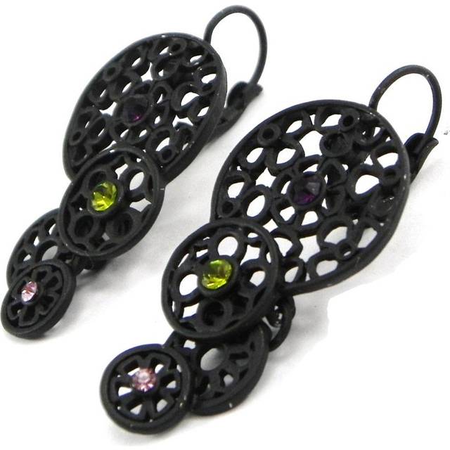 NOA [I2171] - Designer earrings 'Carmen' green purple green