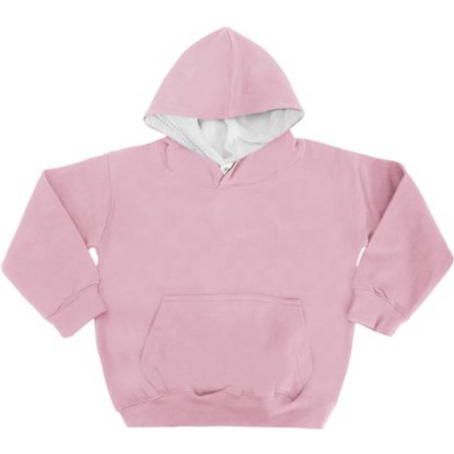 (5-6, Baby Pink/Arctic White) Awdis Kids Varsity Hooded Sweatshirt / Hoodie / Schoolwear