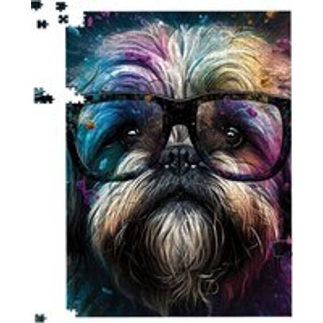 Lharsa Apso Dog Face Splashart Jigsaw Puzzle - Multi - 500 Piece