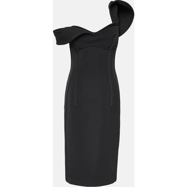 Bottega Veneta One-shoulder wool bustier dress - black (UK 8)
