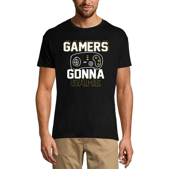 Grafisk T-shirt för män Gamers Gonna Game - Spelkläder - Present för spelare XS silver sand färg