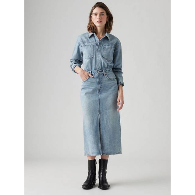 Western Denim Midi Dress in Feeling This - 27W