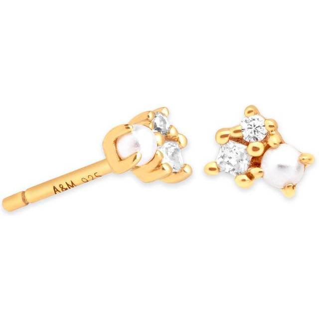 Astrid & Miyu Gold-Plated Embellished Stud Earrings - One size