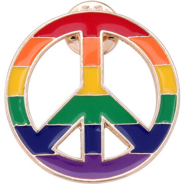 (StyleH) Pride Parade Gay Rainbow Brooch Alloy Flag Love Shape Badge Cartoon Fashion
