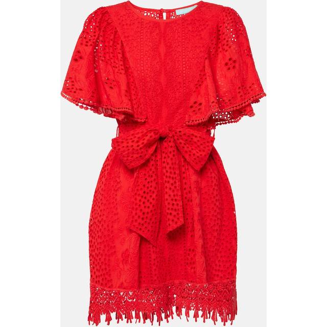 Melissa Odabash Kara cotton broderie anglaise minidress - red (UK 14)