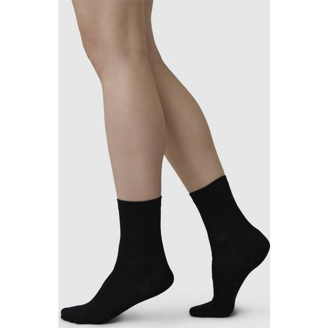 SWEDISH STOCKINGS Johanna Organic Wool Socks |Svart |39-41