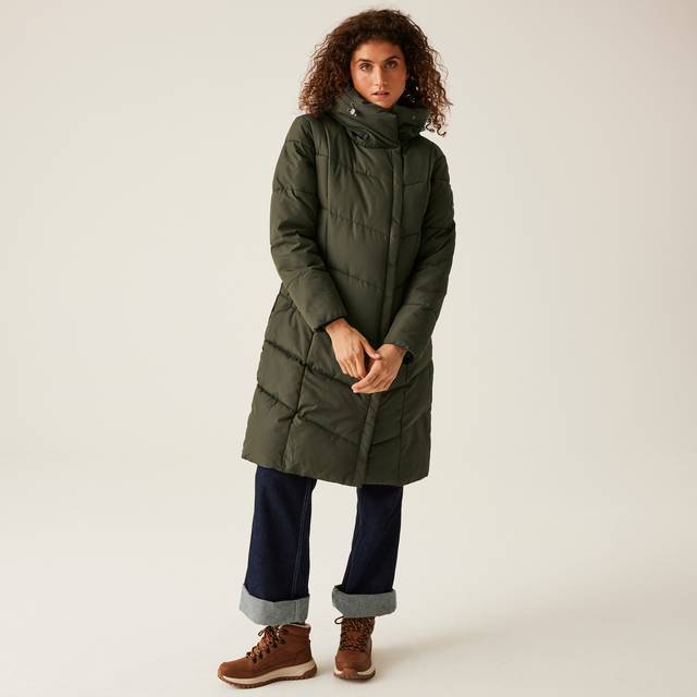 Regatta Women's Water-repellent Nurie Quilted Jacket Dark Khaki, Size: 16 - Green