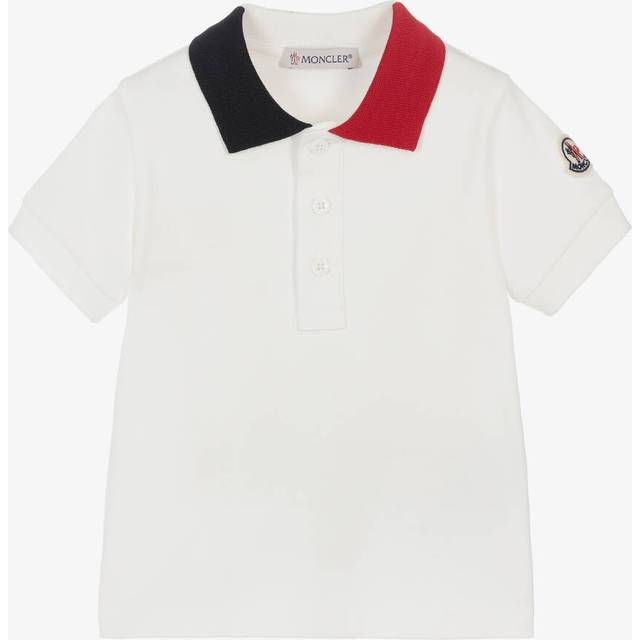 Moncler Enfant Boys White Cotton Piqué Polo Shirt - 3 year