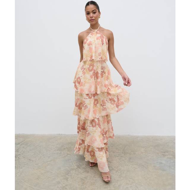 Siobhan Ruffle Maxi Dress - Terracotta Petal, 8