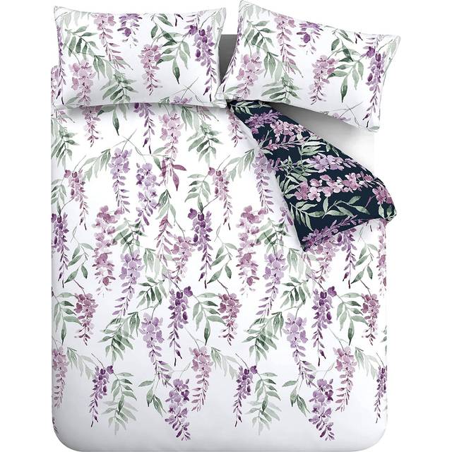Catherine Lansfield Wisteria Duvet Cover Set - White - Single