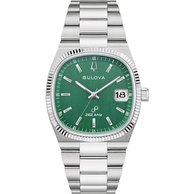 Bulova Classic Super Seville 262kHz Precisionist Stainless Steel Green Dial Quartz 96B439 Men's Watch