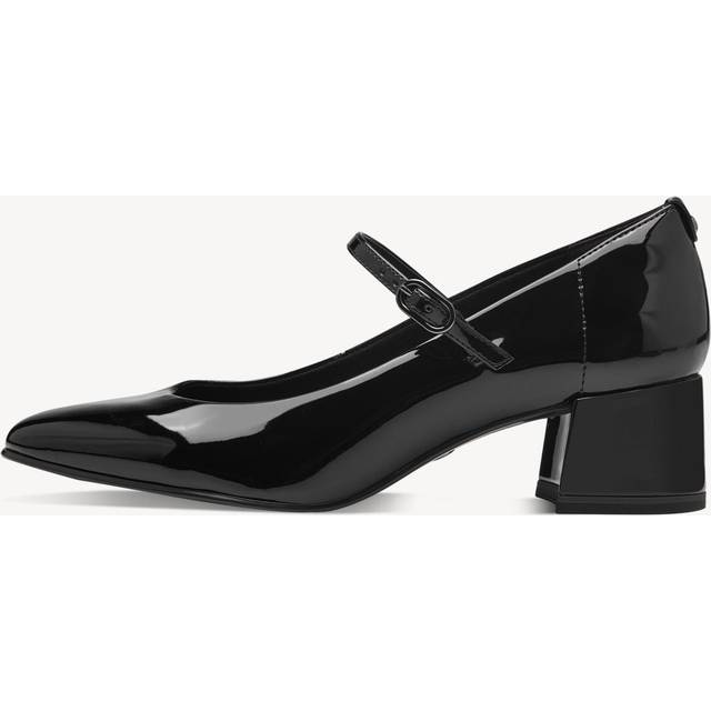 Tamaris - Svarta pumps i syntetlack storlek 38 Klackskor - Black (38)