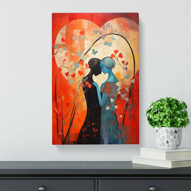 Two Women In Love Contemporary No.2 - No Frame Art Prints (76cm H x 50cm W x 3cm D)