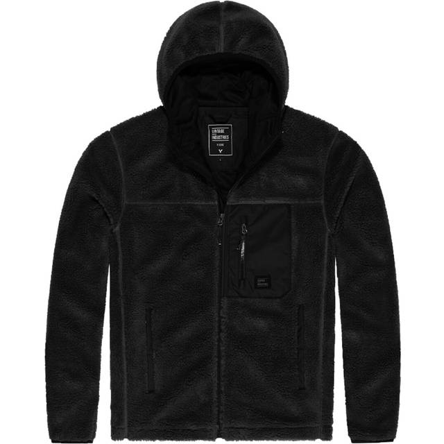 Vintage Industries Dustin Sherpa, zip hoodie , color: Black , size: S