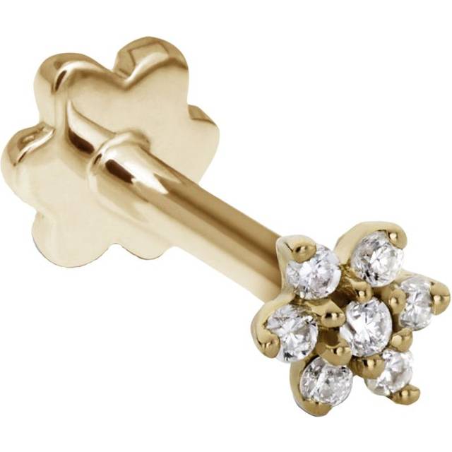 Maria Tash Diamond Flower Threaded Single Stud Earring - Gold - 3mm