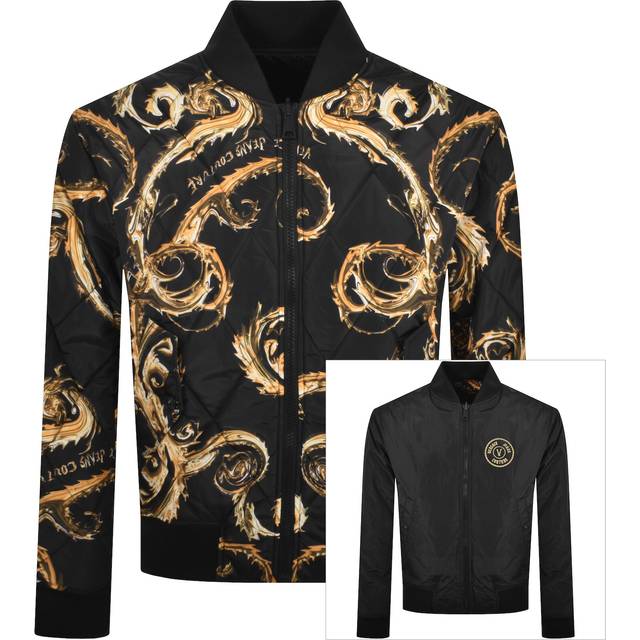 Versace Jeans Couture Black Chain Couture Reversible Puffer Jacket - EG89-BLACK/GOLD - IT 52