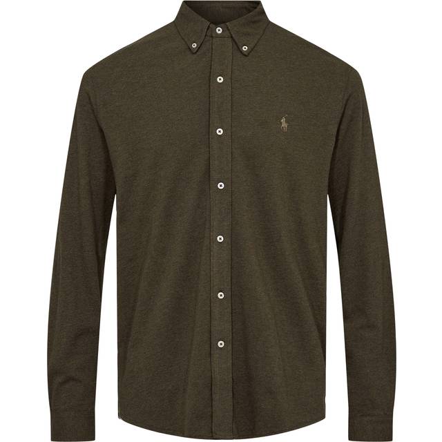 Polo Ralph Lauren – Olivgrön, melerad pikétröja med klassisk logga-Grön/a