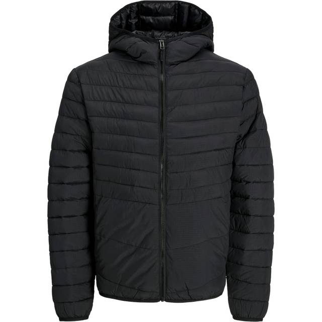 Jack & Jones Jack &amp; Jones State Hooded Packable Padded Jacket - Black, Black, Size S, Men