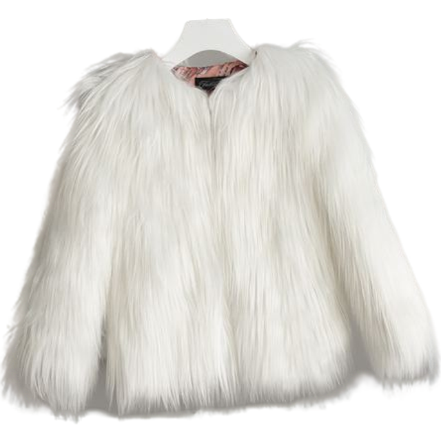 (White, 2-3Years) Baby Kids Girls Fur Coat Outwear Winter Jacket KK