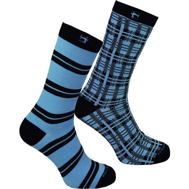 Scotch & Soda 2-Pack Mens Blue Striped Socks - Navy - Size UK 9-12