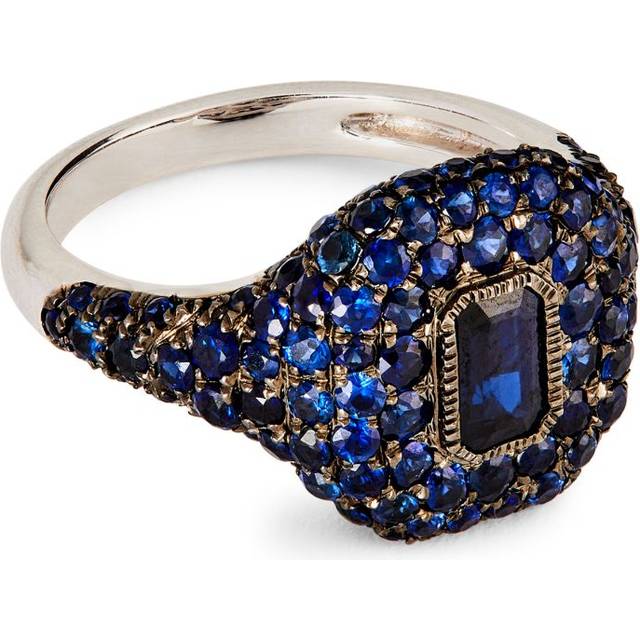 Shay White Gold and Sapphire New Modern Pinky Ring - 4
