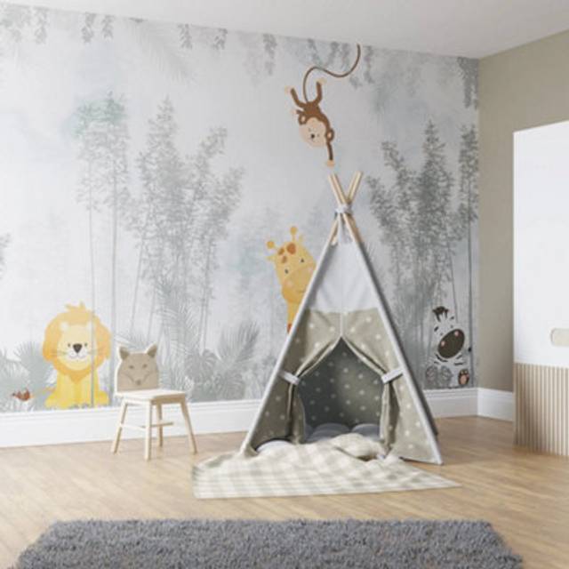 Art For the Home Roarsome Print To Order Fixed Size 2.8m x 3m Mural - Blue (300cm L X 280cm W)