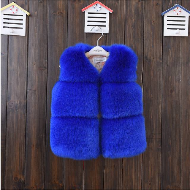 (Royal Blue, 1-2Years) Baby Kids Girls Fur Coat Outwear Winter Jacket NEW