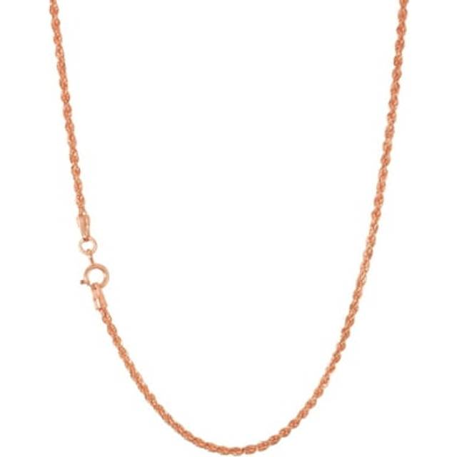 10k rose gold 1.5mm thin diamond cut rope chain necklace mens womens 16"-24"