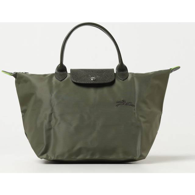 Longchamp Le Pliage Green Medium Canvas Short Handle Handbag