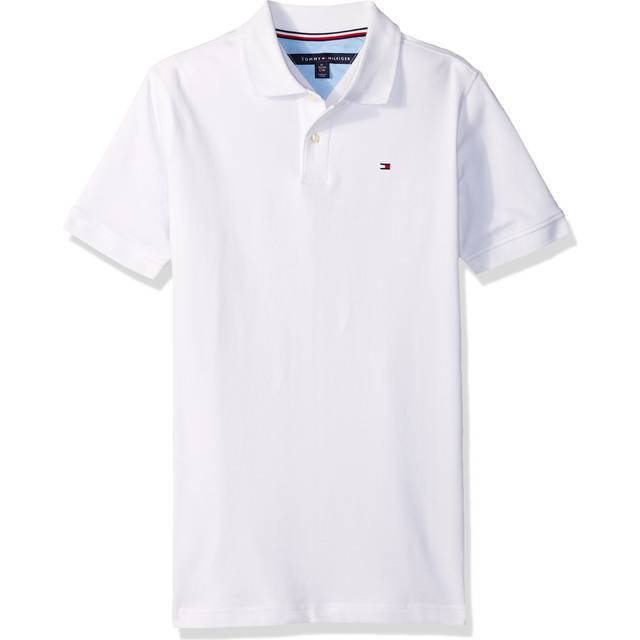Tommy Hilfiger Boys Short Sleeve Ivy Polo Shirt  Masters White  12-14