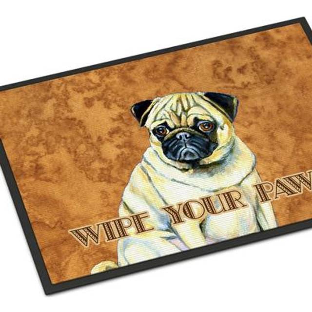 Caroline's Treasures LH9456JMAT Fawn Pug Wipe your Paws Indoor or Outdoor Mat 24x36, 24H X 36W, multicolor