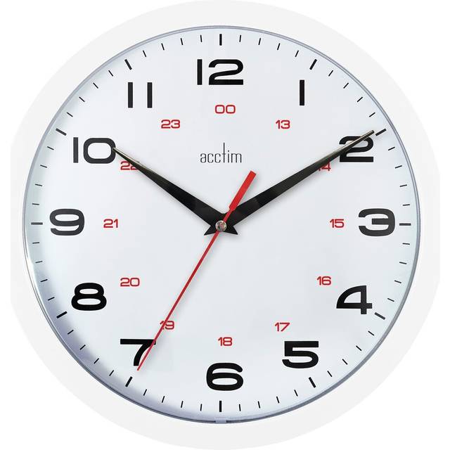 Aylesbury 24.5cm Office Wall Clock with 12/24 Hour Dial & Quartz Movement White (24.5cm W X 24.5cm H X 3.5cm D)