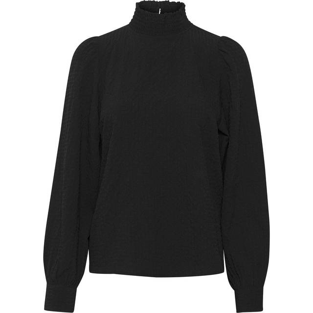KAFFE Ditte Smock Neck Top, Black