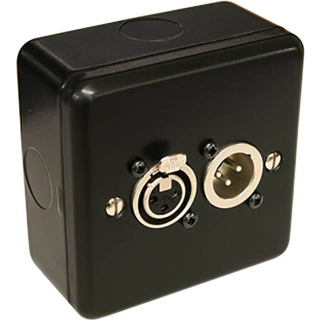 2 Way XLR 3 Pin Plate with Surface Mount Box - Female/Male