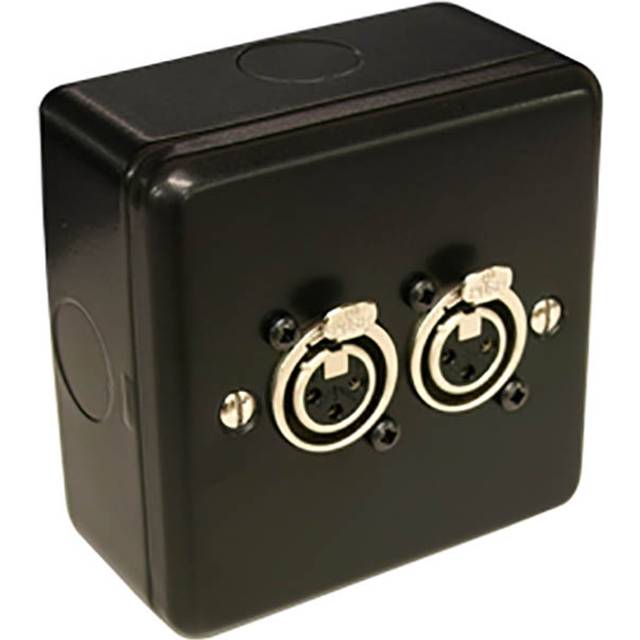 2 Way XLR 3 Pin Plate with Surface Mount Box - 2 x Female