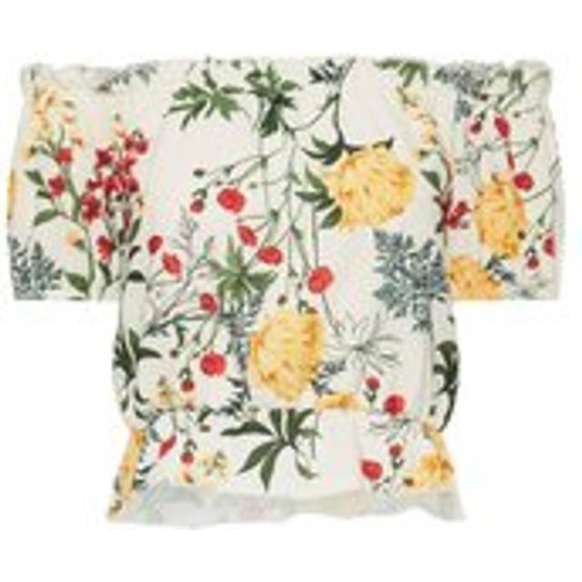 Pixiegirl White Floral Bardot Top 6 Pixiegirl | Petite Women's Printed Tops