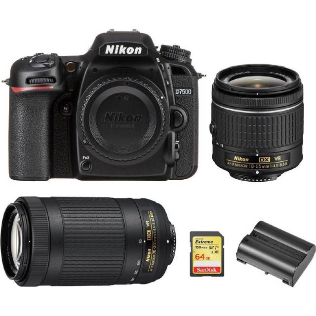 NIKON D7500+AF-P 18-55MM+AF-P70-300MM+SanDisk Extreme 64G SD+ EN-EL15A