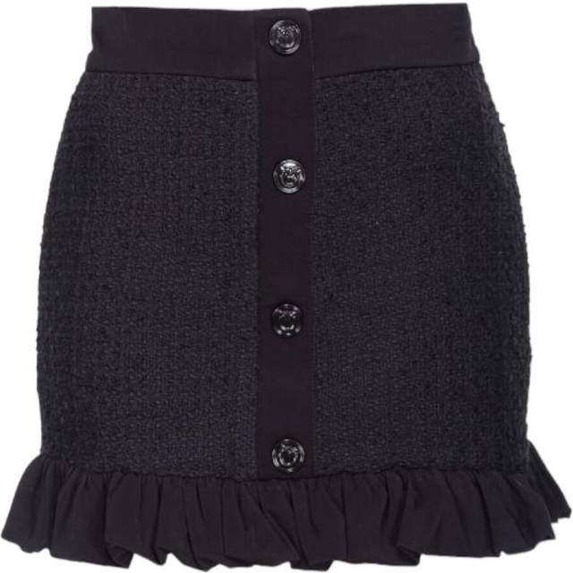 Pinko, Kjol, Dam, M, Bomull, Mini Kjol med Knappar Framtill