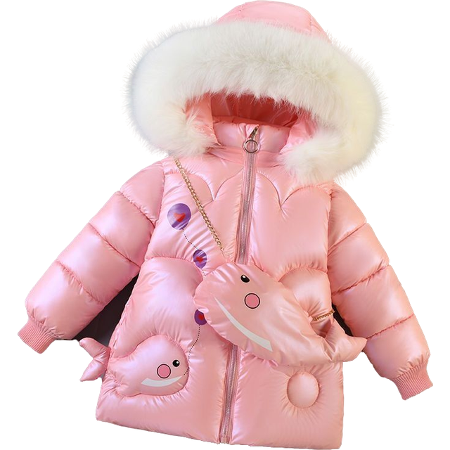 (Pink, 4-5Years) Kids Girls Winter Jackets Hooded Coats Warm Winter