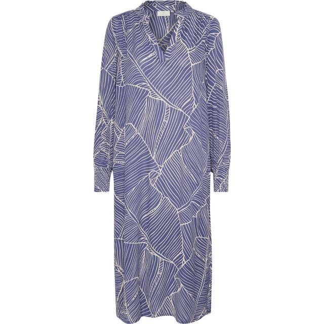 KAFFE Genette Geometric Dress, Indigo Blue/Turtle