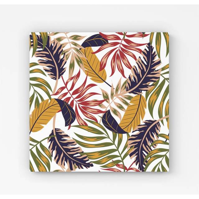 Orange Crab On A Beach Holiday Canvas - Yellow - W16 inch x H16 inch
