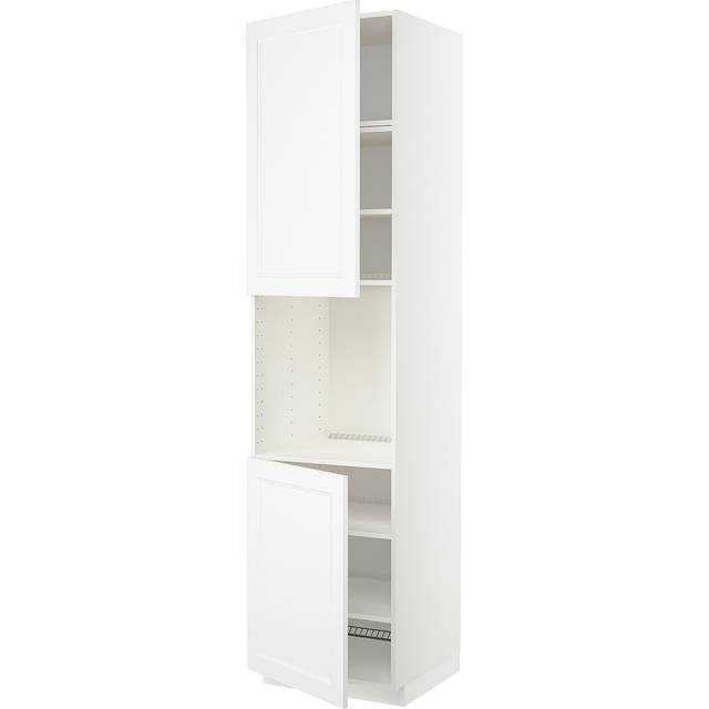 METOD högskåp f ugn m 2 dörrar/hyllplan, vit/Axstad matt vit, 60x60x240 cm