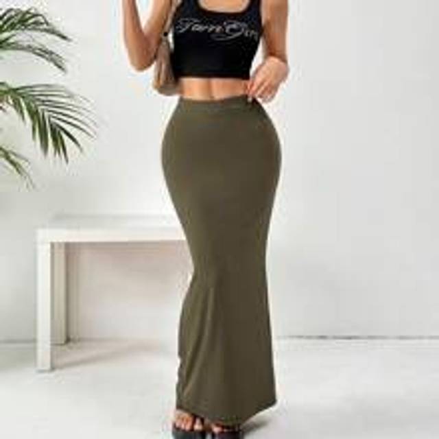 Svart stickad tight-fit knälång kjol för kvinnor - Armé Grön (L,M,S,XL,XS,XXL,XXS,XXXL,XXXXL)
