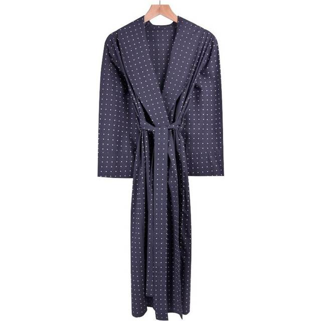 Carice 100% Egyptian-Quality Cotton Mid-Calf Bathrobe with Pockets - Dark Grey (XXL)