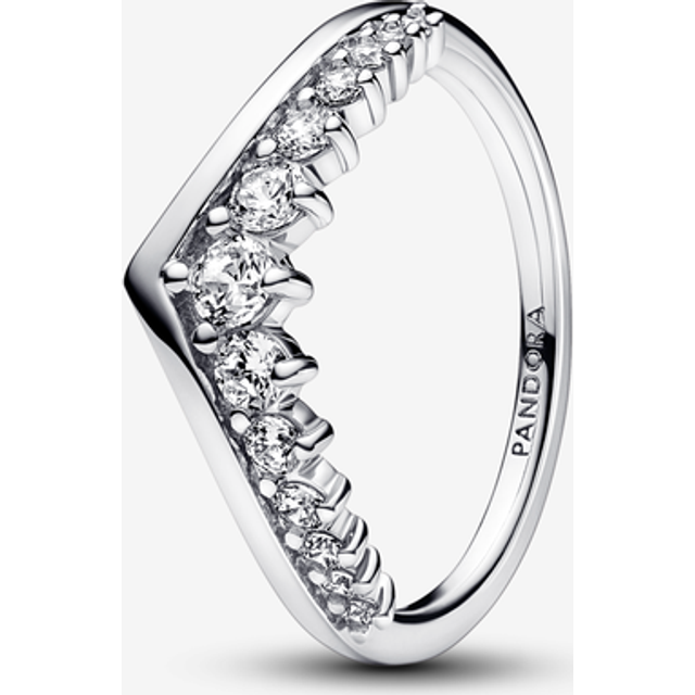 Pandora Timeless Wish Floating Pavé Ring - Sterling silver / Cubic zirconia - Sz. 48 - Clear